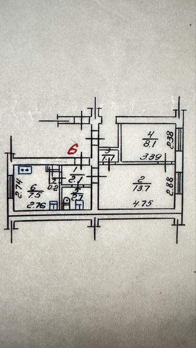 Продаж 2-х кімнатної під ремонт