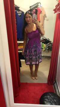 Sukienka letnia na ramiączkach UNI fioletowa mandala
