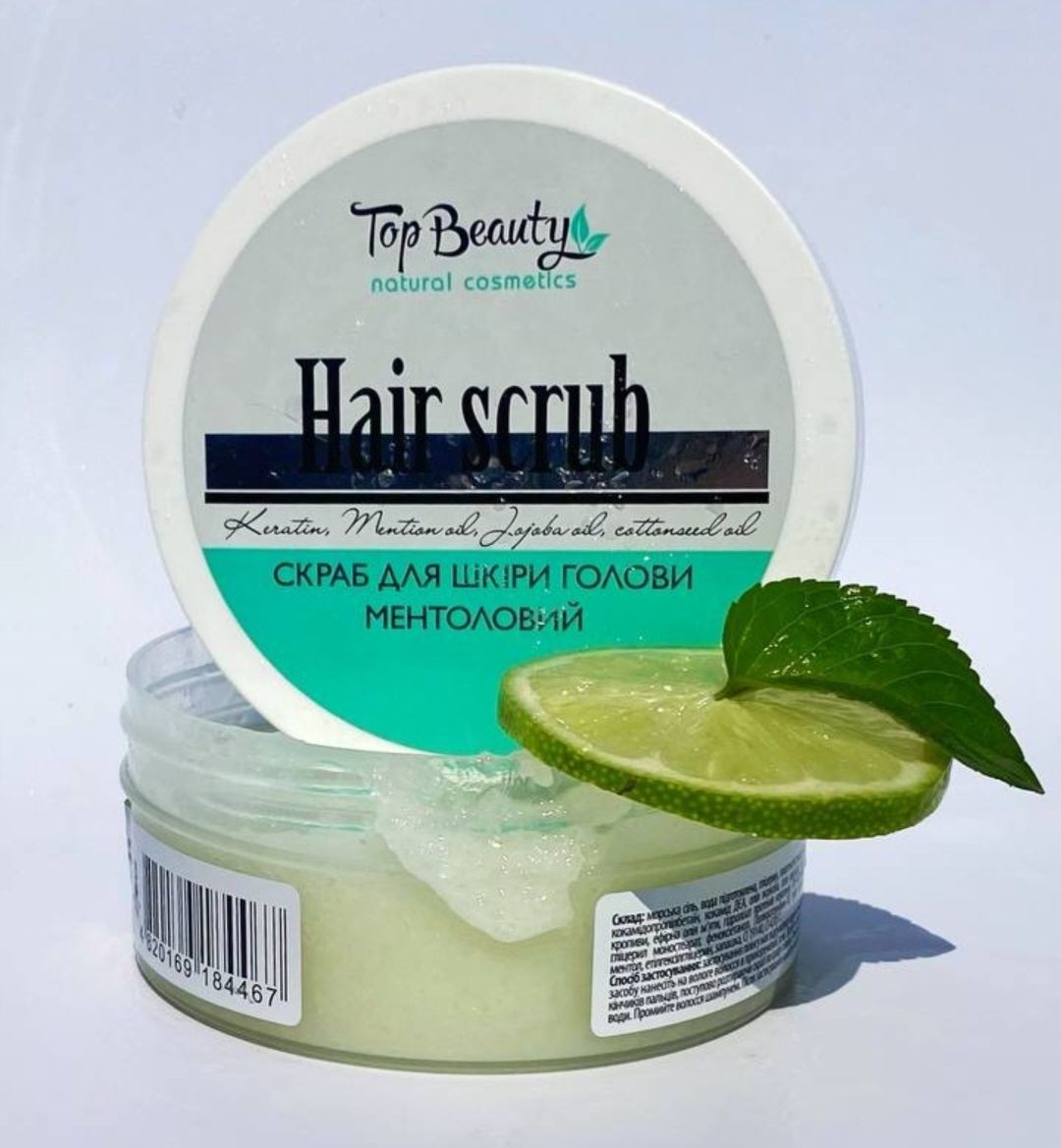 Скраб пілінг для шкіри голови ментоловий Топ б'юті/Top Beauty