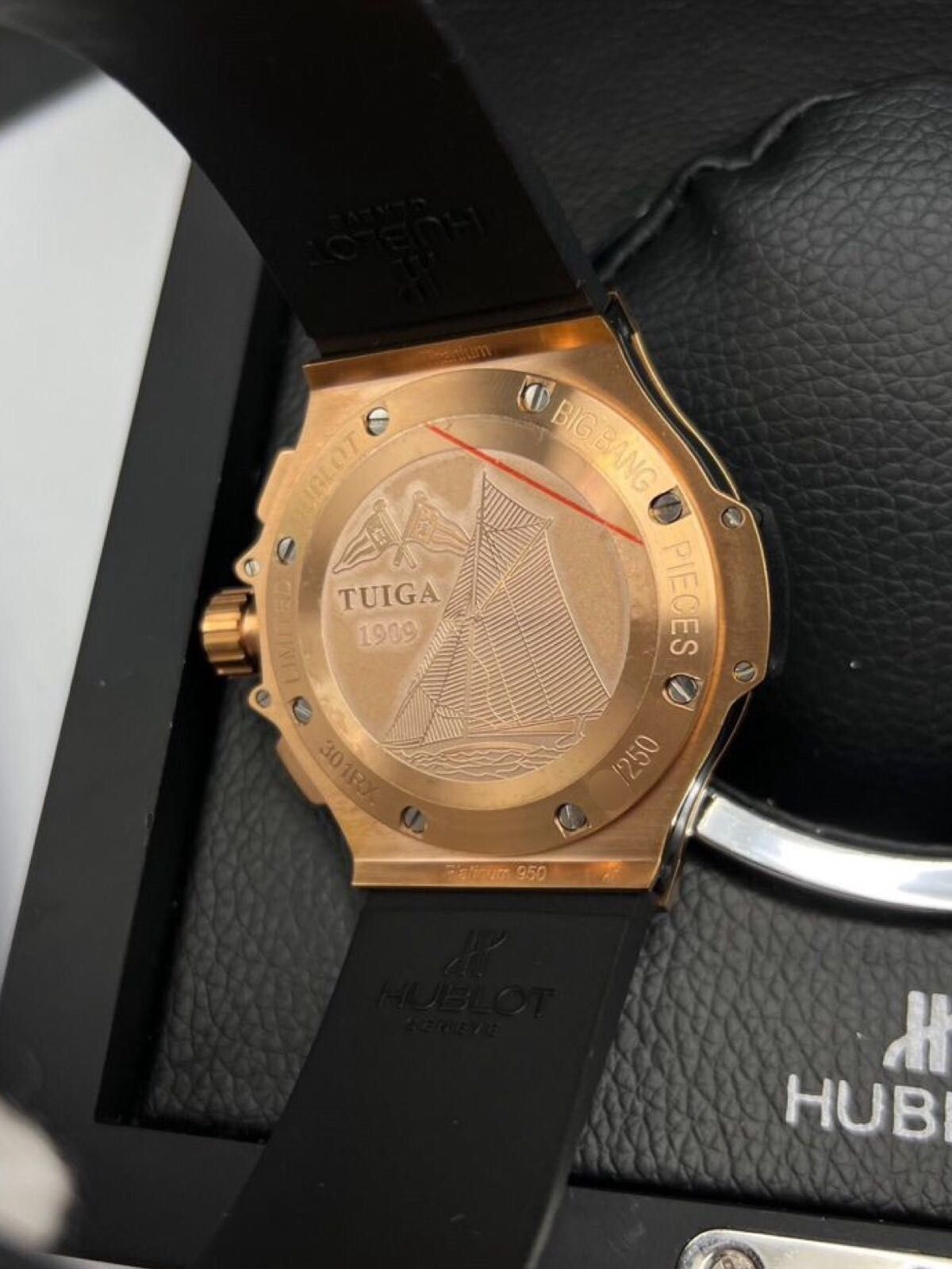Мужские часы хронограф Hub ot Big Bang Rose Gold 44 mm