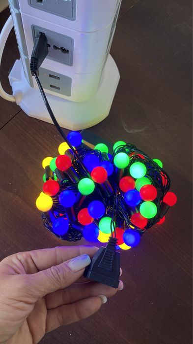 Гирлянда RGB (шарики) один светодиод=два цвета