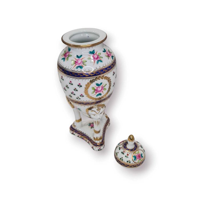 Taça Decorativa c/Tampa–Kaji Fine Porcelain Japan(27 cm)–Pintada à Mão