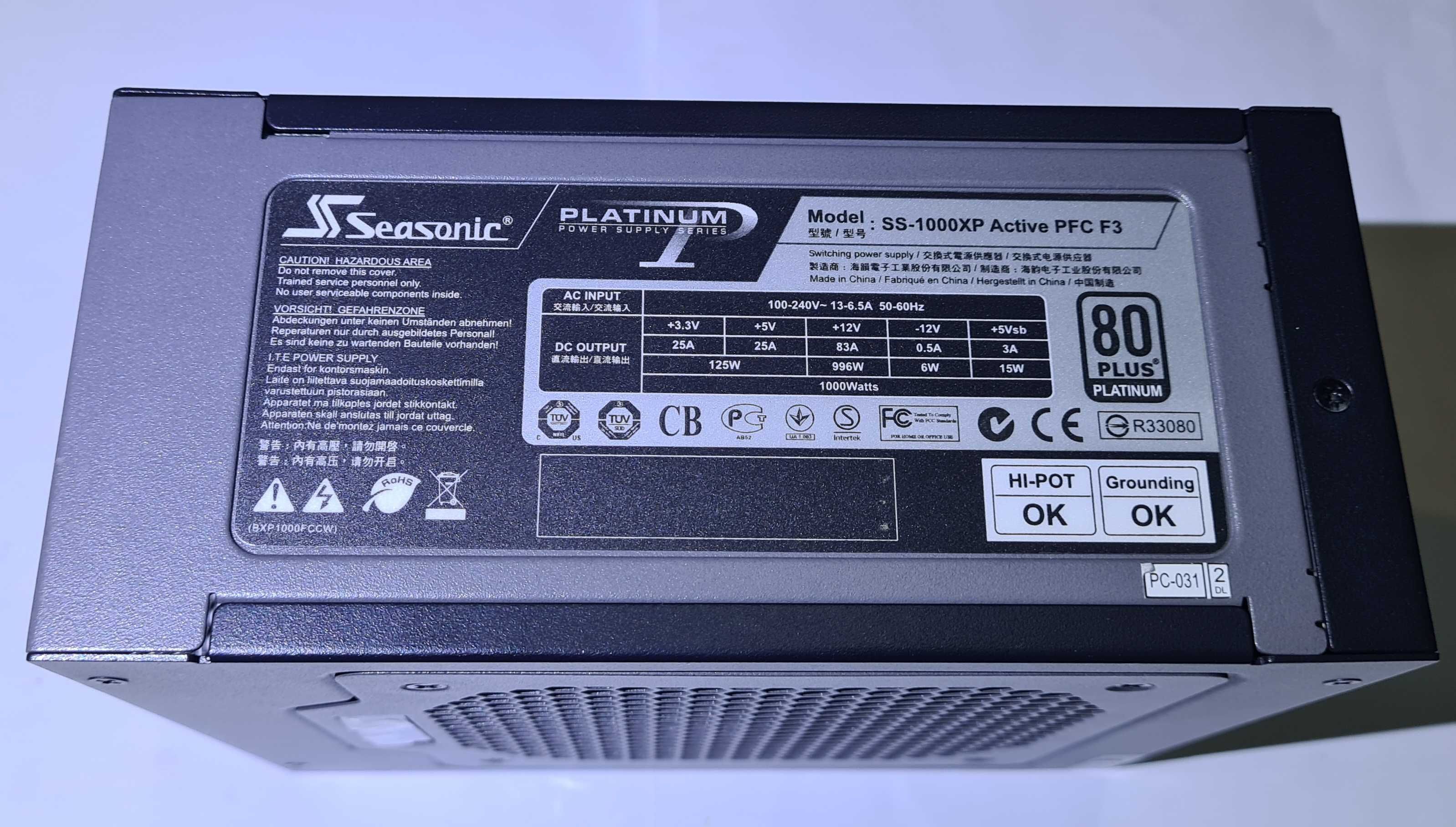 Блок питания Seasonic 1000W Platinum (SS-1000XP)
