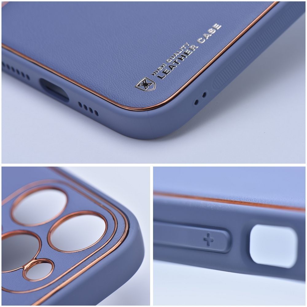 Futerał LEATHER CASE skórzany do SAMSUNG S24 Plus niebieski + szkło