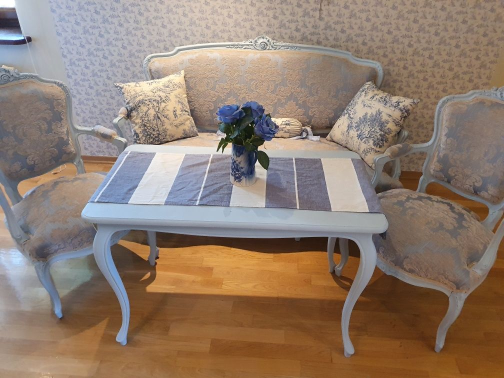 Ława sofka i 2 krzesła styl paryski stan idealny