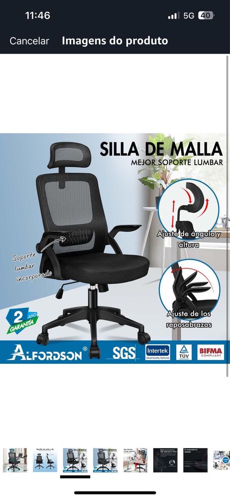 Cadeira de escritorio ergonomica nova na caixa!!
