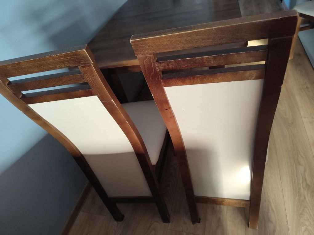 Stół drewniany 140x90 i 4 krzesla