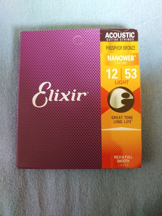 Elixir 53 12 struny do Gitary akustycznej phosphor bronze light nowe