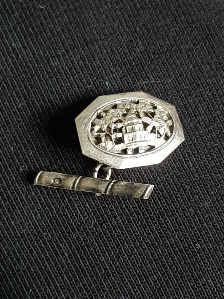 Przedwojenne Srebrne Spinki Wpinki Do Mankietów Viet.Nam Hand 0.900