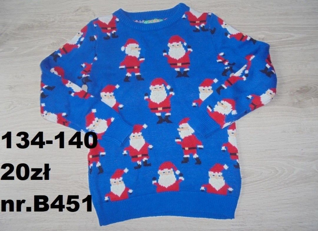 Sweter sweterek świąteczny mikołaj 134-140