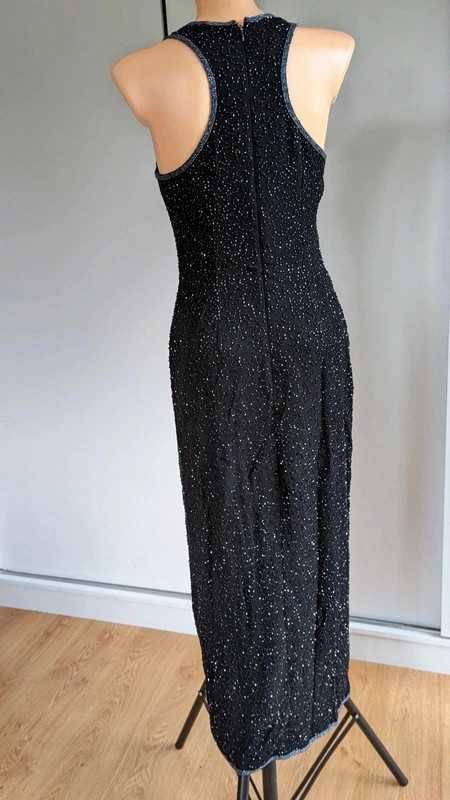 Sukienka wyszywana glamour retro vintage S(36)/M(38)