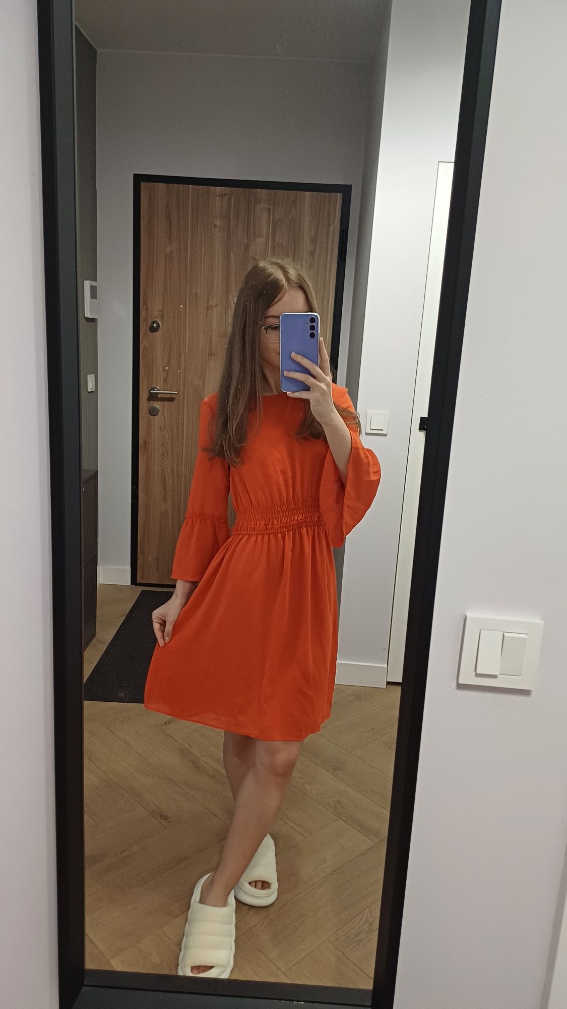Pomarańczowa sukienka boho H&M