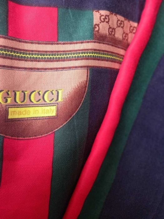 Gucci палантин 180х86 см шарф кашемир шелк двусторонний
