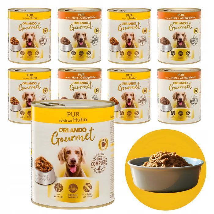 Karma Mokra Orlando Pur Gourmet 8 X 800 G - Mix Smaków Dla Psów