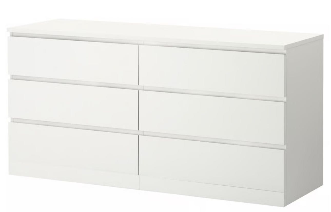 Cômoda Ikea 6 gavetas com vidro