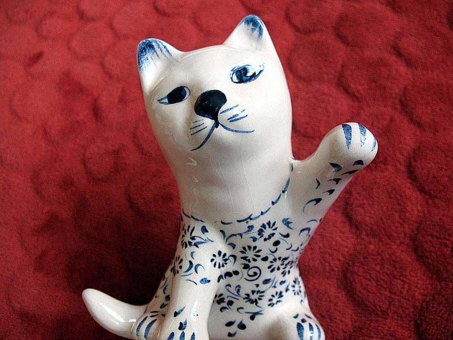 Kot - bliskowschodnia figurka ręcznie robiona - ceramika-12 x13 x10 cm