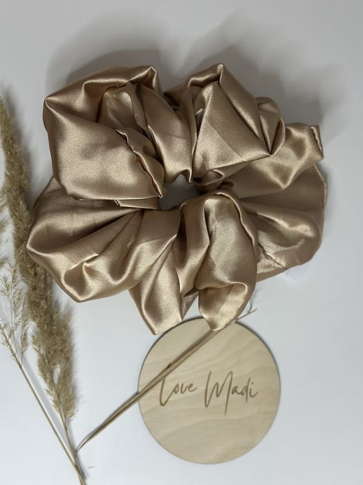 Scrunchie satynowa xl handamde rękodzieło