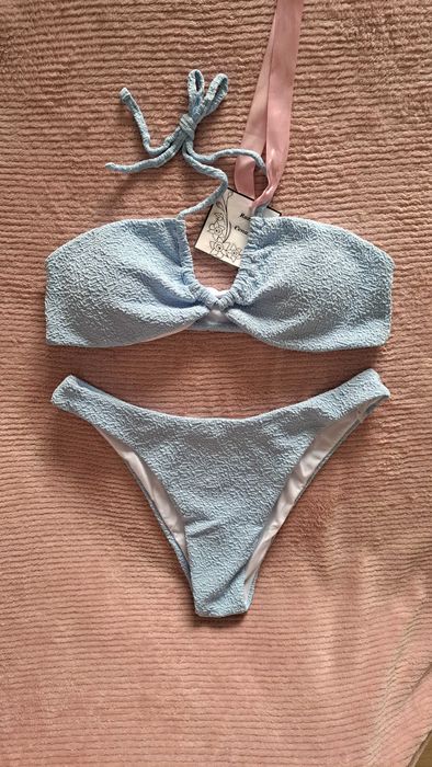 nowy niebieski dwuczęściowy strój kostium kąpielowy sexy 42XL plussize