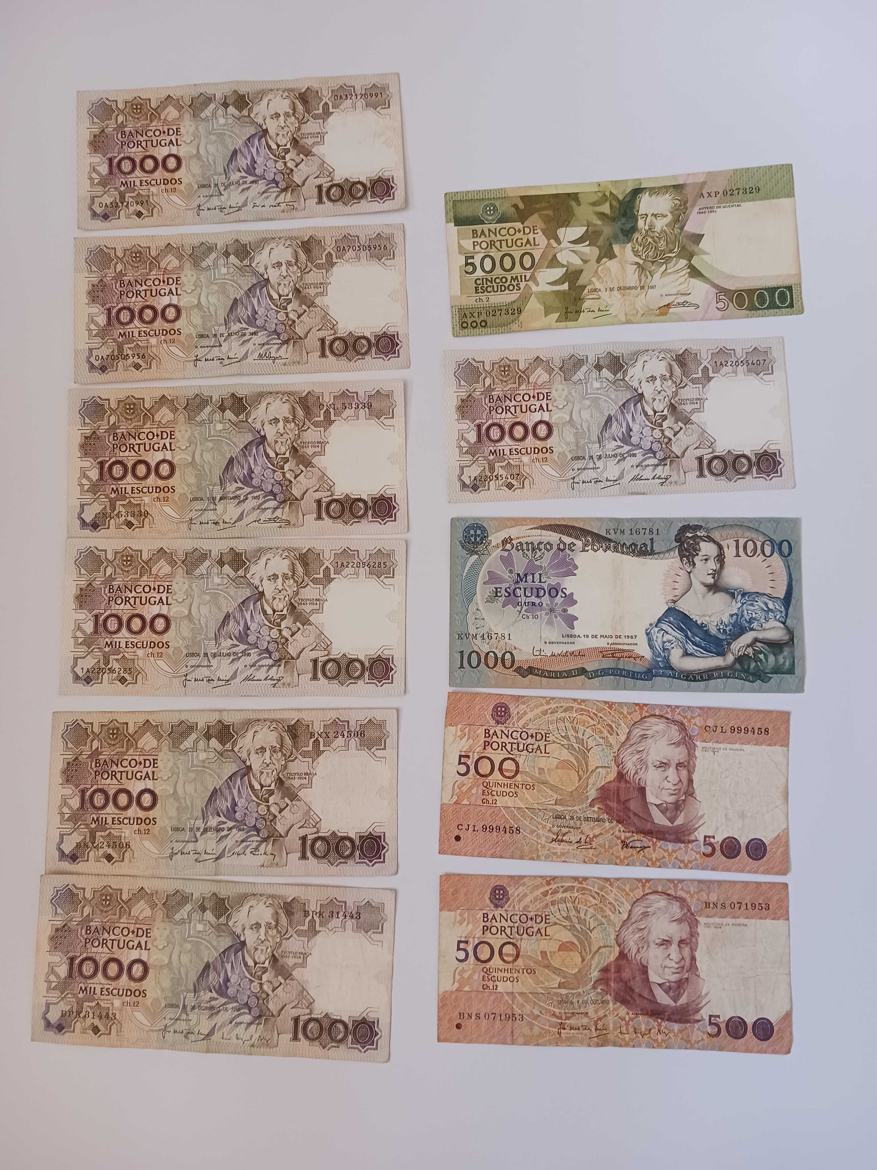 Notas de escudos em excelente estado 14000$00