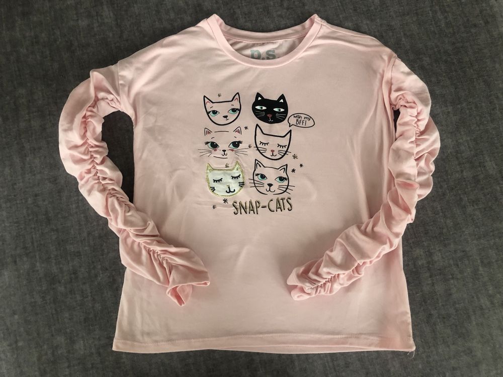 Bluzka różowa z kotkami P.S. 6 lat