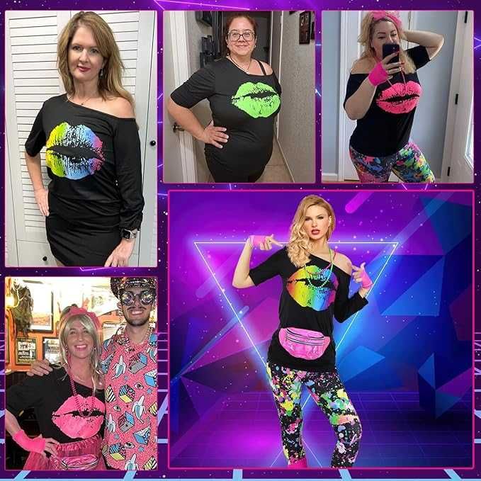 Kostium z lat 80 neonowy KISS fantazyjny kostium disco LATA 80 90 "S"