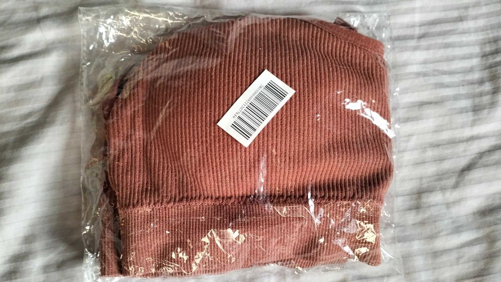 Топ в рубчик безшовний бежевий лиф топік