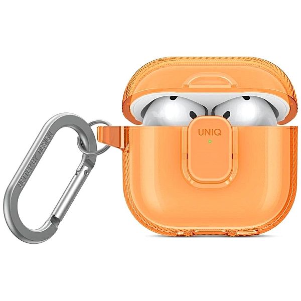 Etui UNIQ Glase Pro do AirPods 4 - pomarańczowe
