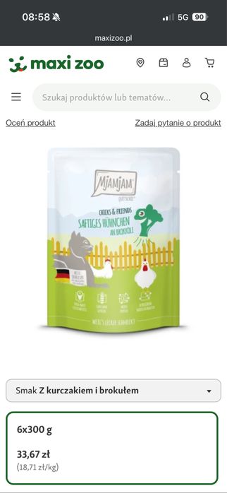 Mokra karma dla kota mjamjam