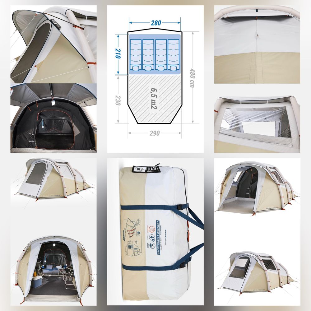Namiot Decathlon Quechua Air Seconds 4.1 F&B - dmuchany (jak NOWY)