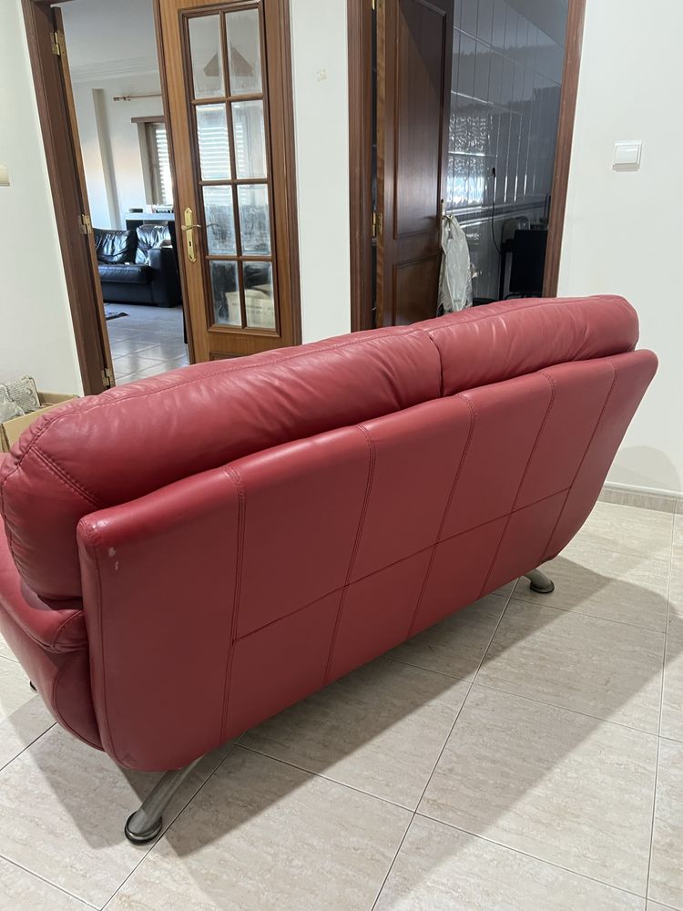 Sofa Pele Vermelho