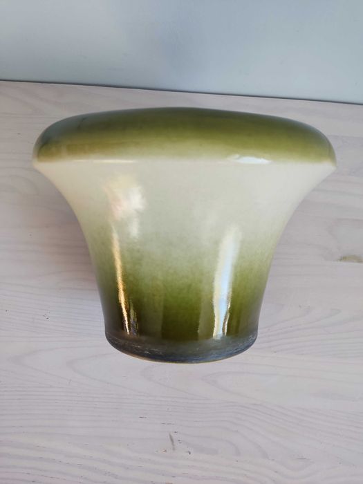 Donica doniczka stara ceramiczna gliniana zielono kremowa