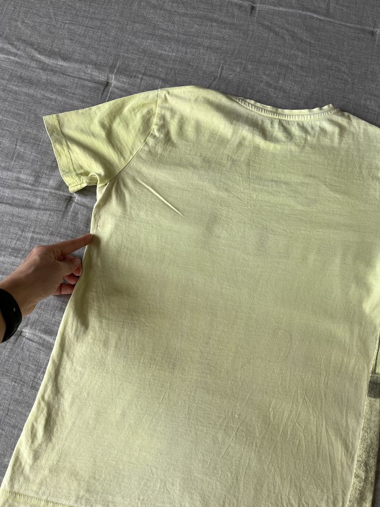 Żółta koszulka dla chłopca Zara r.146, t-shirt z nadrukiem
