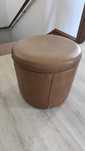 Puff Banqueta Castanho Marrom Redondo