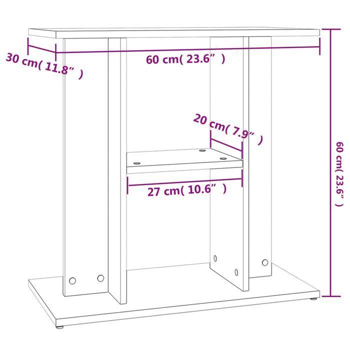 Szafka Pod Akwarium Vidaxl Dąb Sonoma 60x30x60 cm