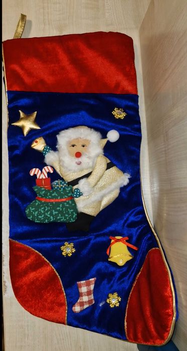 різдв'яний адвент календар чобіток мішок  новорічний декор