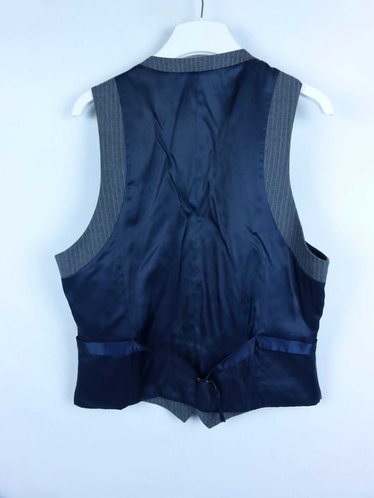 Kamizelka wool John Lewis szara w paski / 40L slim fit