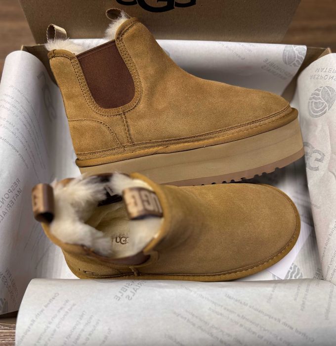 Угги/Угг/Уггі/Уги/Угі/UGG Australia Platform Chelsea Boot Chestnut