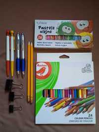 kredki i pastele + ołówki i długopisy