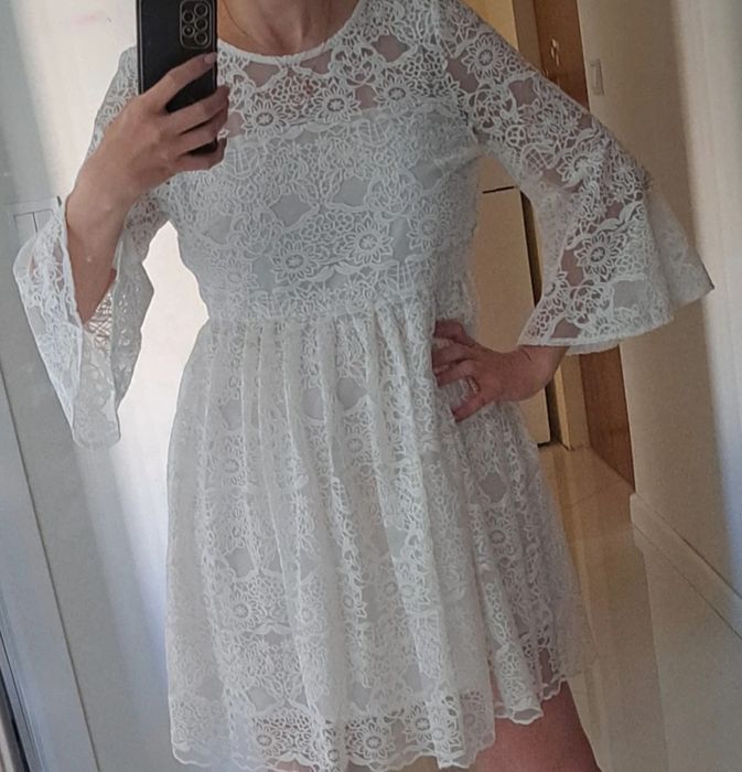 Cocomore, biała, ecru, koronkowa sukienka, rozm.M/L, nowa z metką