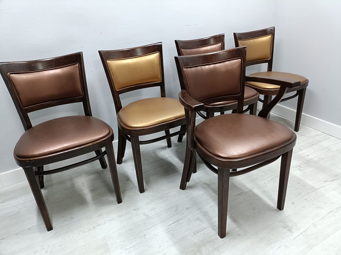 Drewniane krzesła gięte Thonet bardzo masywne i stabilne