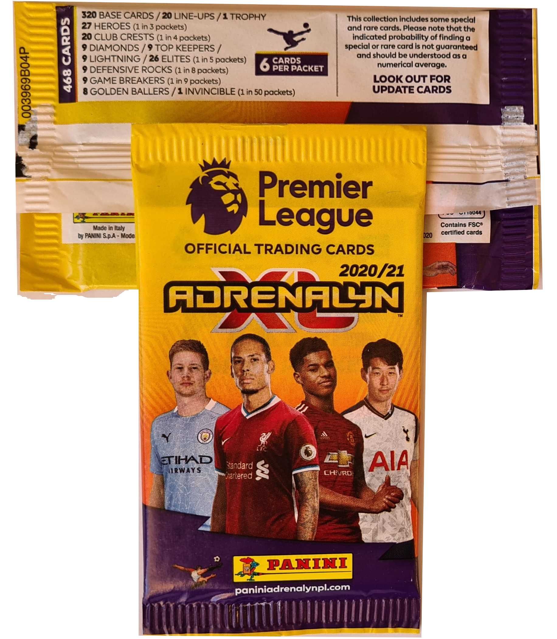 nowe PANINI PREMIER LEAGUE 2020/21 karty 150 szt saszetki 25