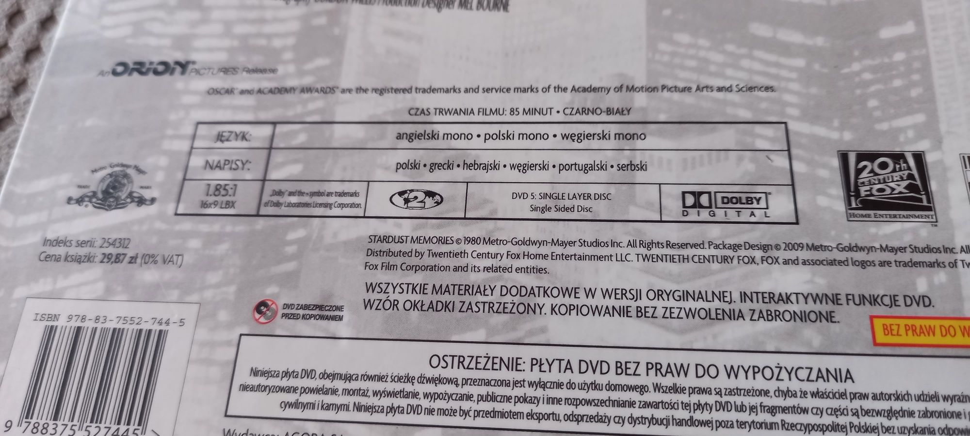 Wspomnienia z gwiezdnego pyłu dvd