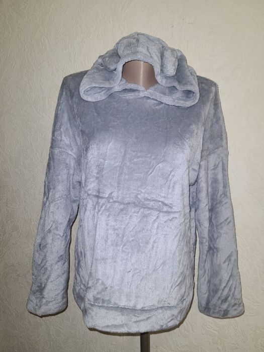 Піжамна кофта  плюшева з вушками вільного крою