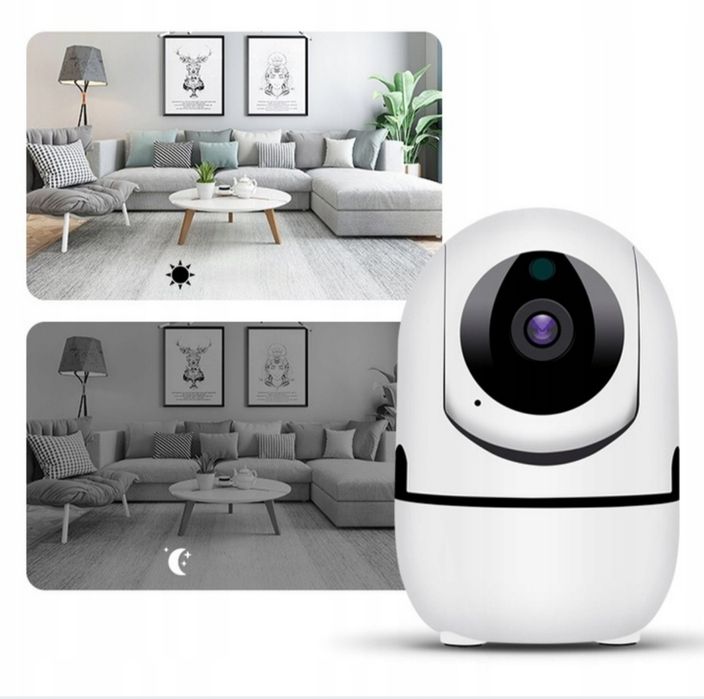 Kamera niania bezprzewodowa FULL HD obrotowa czujnik ruchu Wi-Fi SD