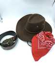 Kapelusz kowbojski pasek bandana brązowy cowboy country western