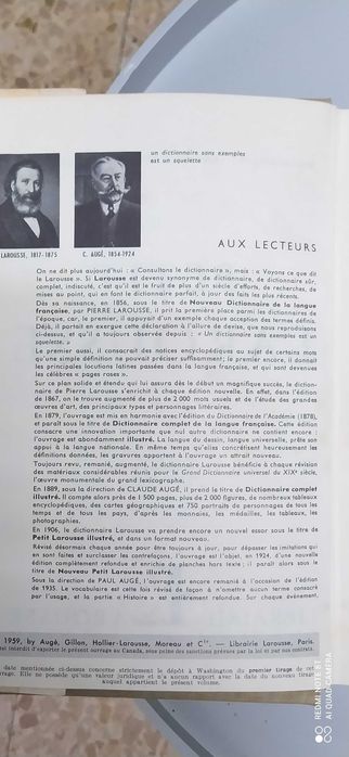 Dicionário de Francês Petit Larousse 1965