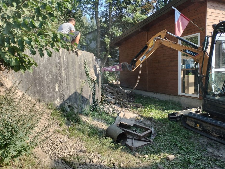 Minikoparka koparka wywrotka transport maszyn młot wiertnica wozidło