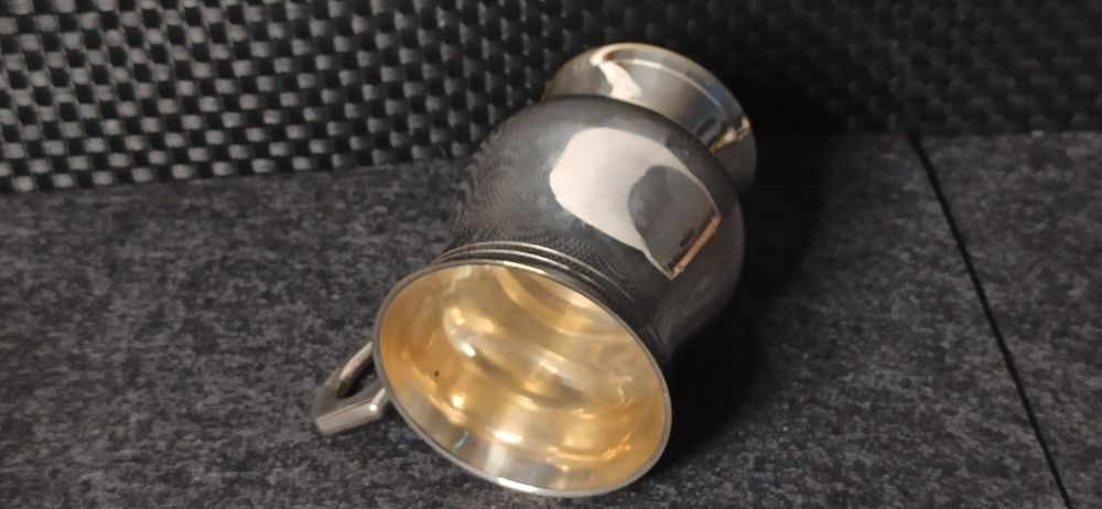 Kubek na stopie  Posrebrzany EPNS H  11 cm  V 0,355, 12 Oz