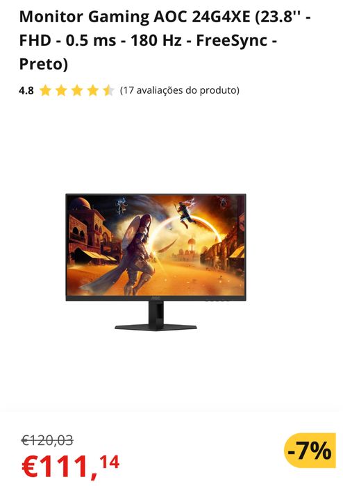 Monitor AOC 24G4XE 180hz