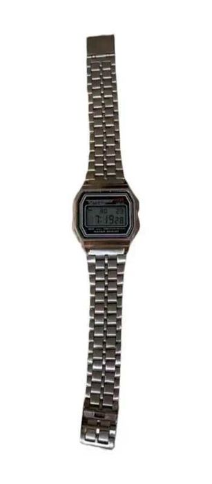Zegarek srebrny metalowy LED swag y2k drip w stylu casio vintage